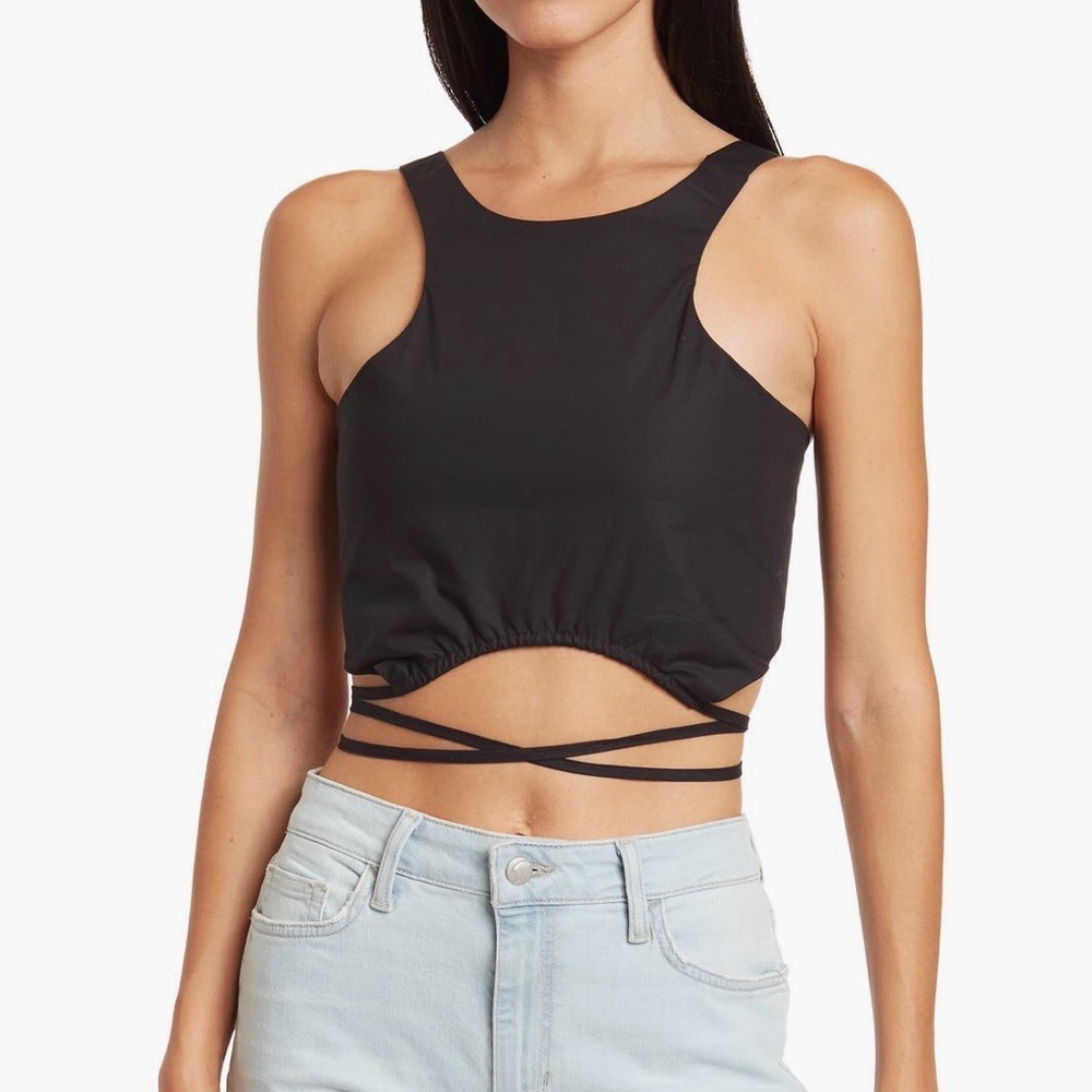Black Strappy Crop Top